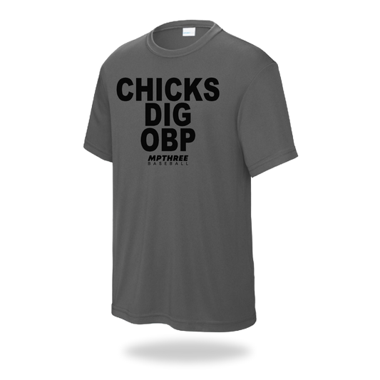 Chicks Dig OBP - MPTHREE Baseball Shirt