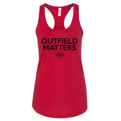 Outfield matters, Women's racerback shirt, Women's tank, Women's baseball shirt, Baseball shirt, funny baseball shirt, MPTHREE baseball, travel ball shirt, baseball dad shirt, baseball mom shirts, baseball shirts, funny shirts, tiktok baseball shirts